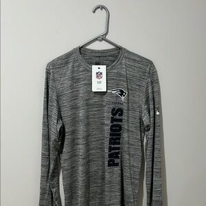 New England Patriots Dry Fit Nike Gray Long Sleeve Tees for Everyday Style